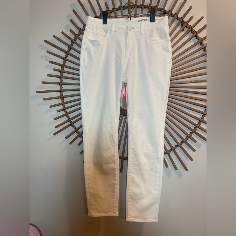 G/FORE Women's White 5 Pocket Slim Fit Pants with Stretch Golf Active Size 4
